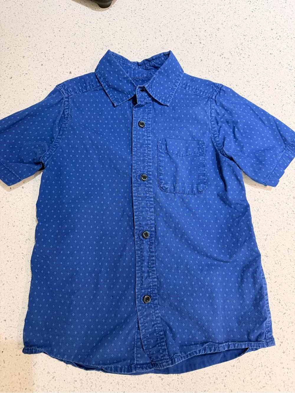 Place Boys Royal Blue Short-Sleeve Button-Down Shirt